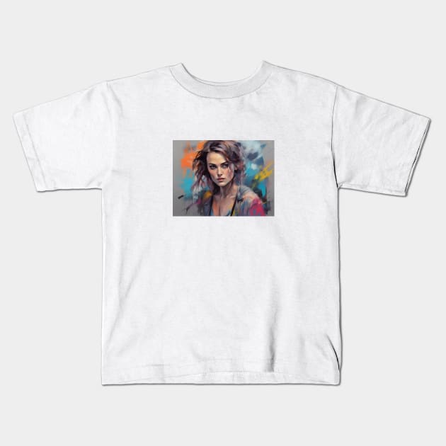 watercolorswith keira knightley Kids T-Shirt by bogfl